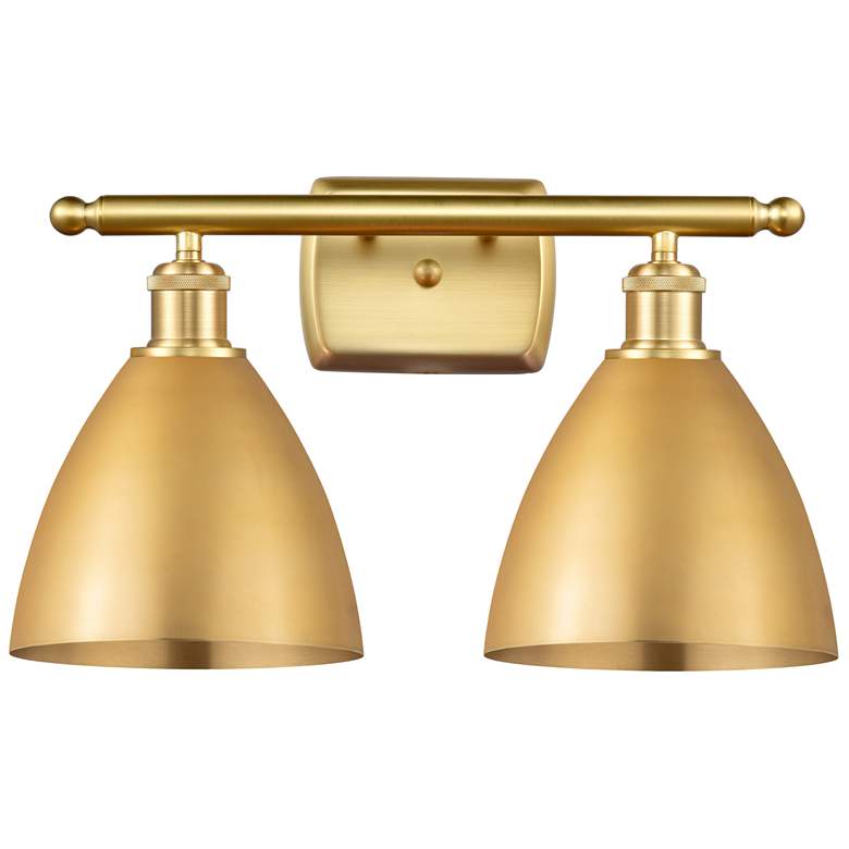 Image 1 Metal Bristol 17.5"W 2 Light Satin Gold LED Bath Light