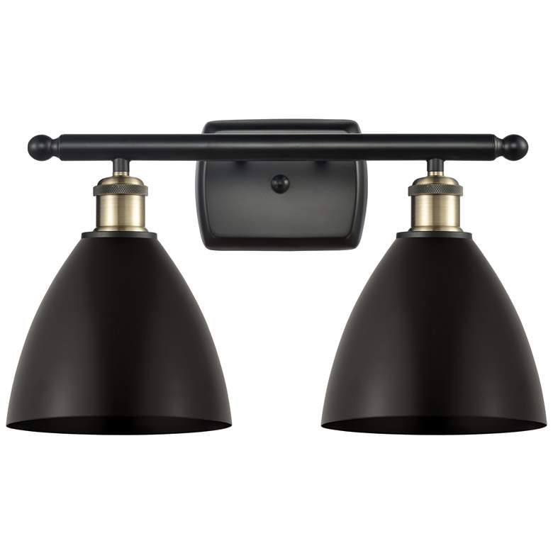 Image 1 Metal Bristol 2 Light 18" LED Bath Light - Black Brass - Matte Black S