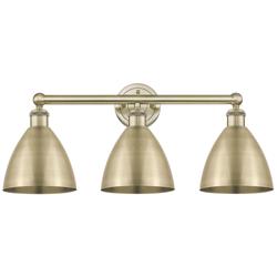 Metal Bristol 25.5"W 3 Light Antique Brass Bath Light