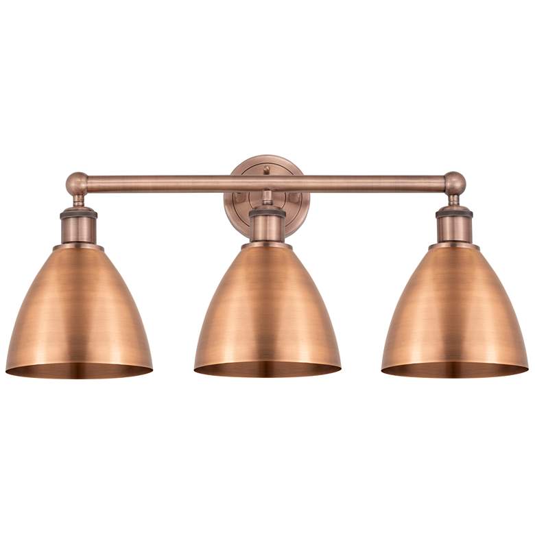 Image 1 Metal Bristol 25.5"W 3 Light Copper Bath Light With Copper Shade