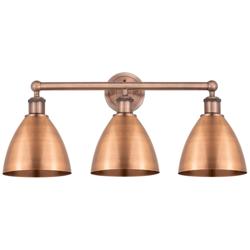 Metal Bristol 25.5&quot;W 3 Light Copper Bath Light With Copper Shade