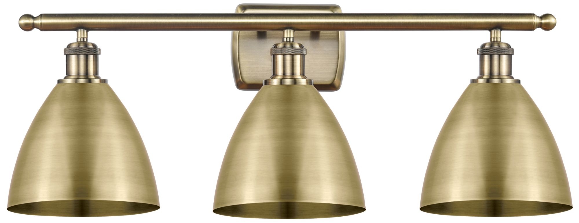 Metal Bristol 27.5"W 3 Light Antique Brass Bath Light