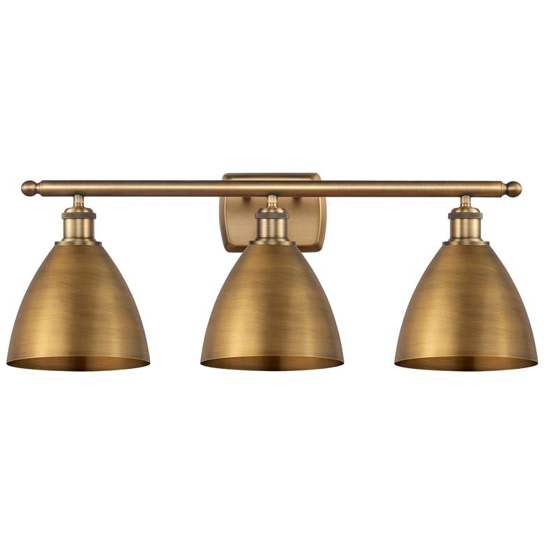 Image 1 Metal Bristol 27.5"W 3 Light Brushed Brass Bath Light