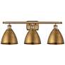 Metal Bristol 27.5"W 3 Light Brushed Brass Bath Light