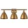 Metal Bristol 27.5"W 3 Light Brushed Brass Bath Light