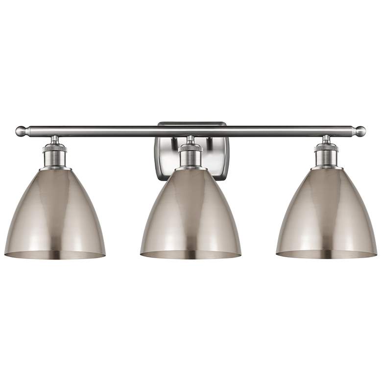 Image 1 Metal Bristol 27.5"W 3 Light Brushed Satin Nickel LED Bath Light