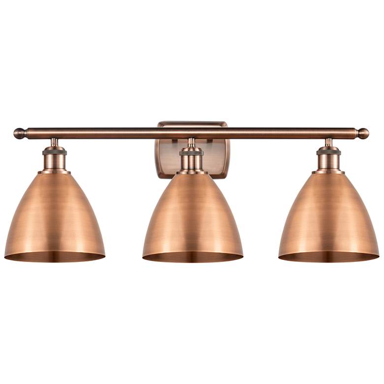 Image 1 Metal Bristol 27.5 inchW 3 Light Copper Bath Light With Copper Shade