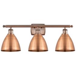 Metal Bristol 27.5&quot;W 3 Light Copper Bath Light With Copper Shade