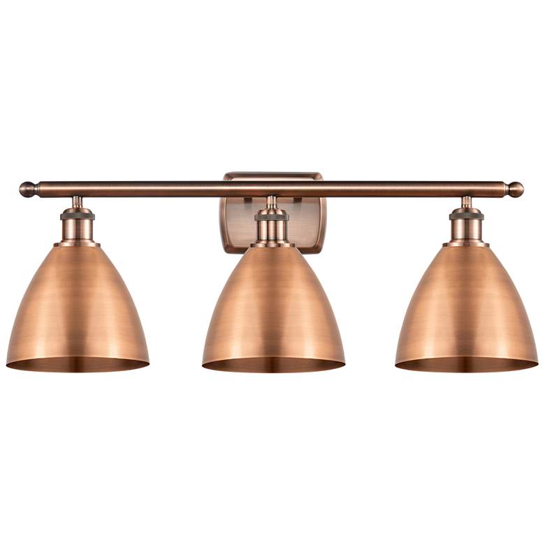 Image 1 Metal Bristol 27.5"W 3 Light Copper LED Bath Light With Copper Shade