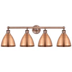 Metal Bristol 34.5&quot;W 4 Light Copper Bath Light With Copper Shade