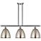 Metal Bristol 36"W 3 Light Brushed Satin Nickel Island Light w/ 9"