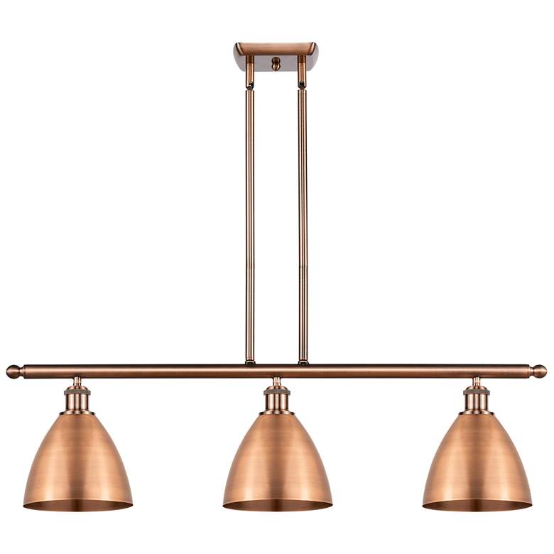 Image 1 Metal Bristol 36 inchW 3 Light Copper Island Light With 7.5 inch Shade Co