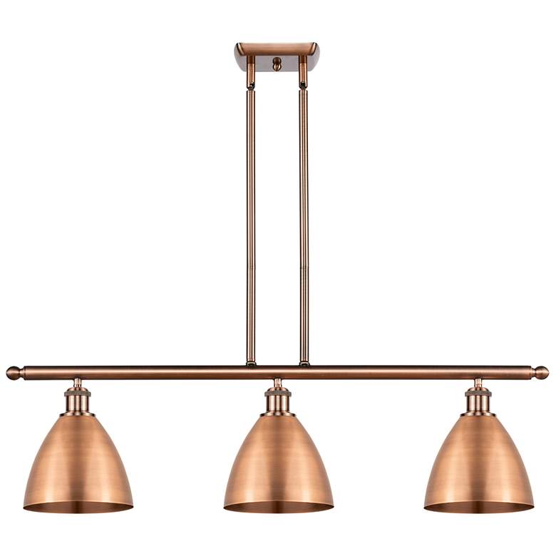 Image 1 Metal Bristol 36"W 3 Light Copper Island Light With 7.5" Shade Co