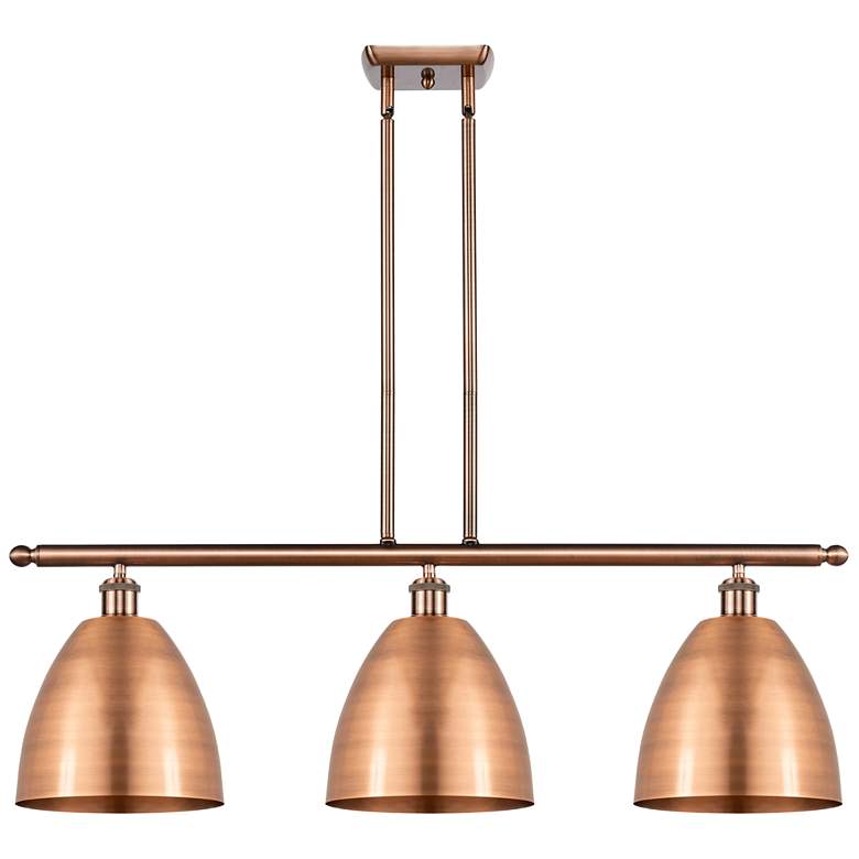 Image 1 Metal Bristol 36"W 3 Light Copper Island Light With 9" Shade Copp