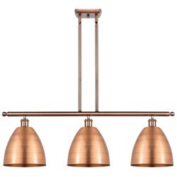 Metal Bristol 36"W 3 Light Copper Island Light With 9" Shade Copp