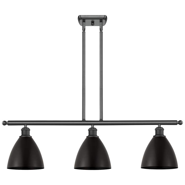 Image 1 Metal Bristol 36"W 3 Light Matte Black LED Island Light w/ 7.5" B