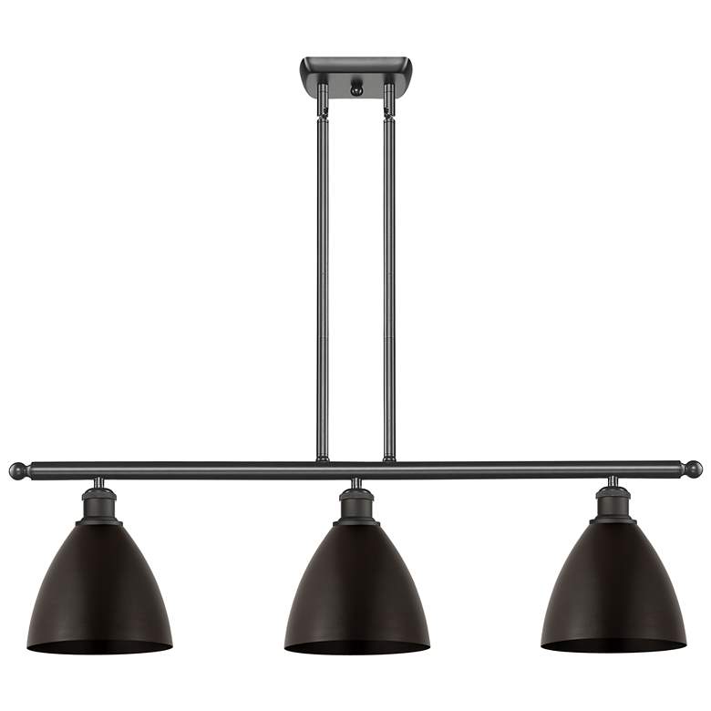 Image 1 Metal Bristol 36"W 3 Light Oil Rubbed Bronze LED Island Light w/ 7.5&q