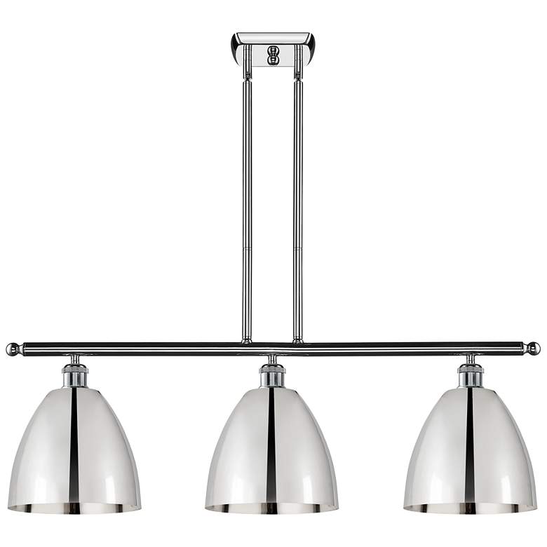 Image 1 Metal Bristol 36"W 3 Light Polished Chrome Island Light w/ 9" Sha