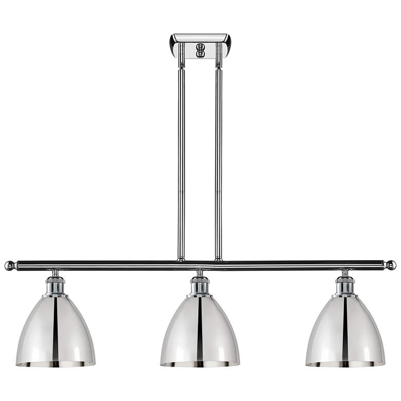 Image 1 Metal Bristol 36"W 3 Light Polished Chrome LED Island Light w/ 7.5&quo