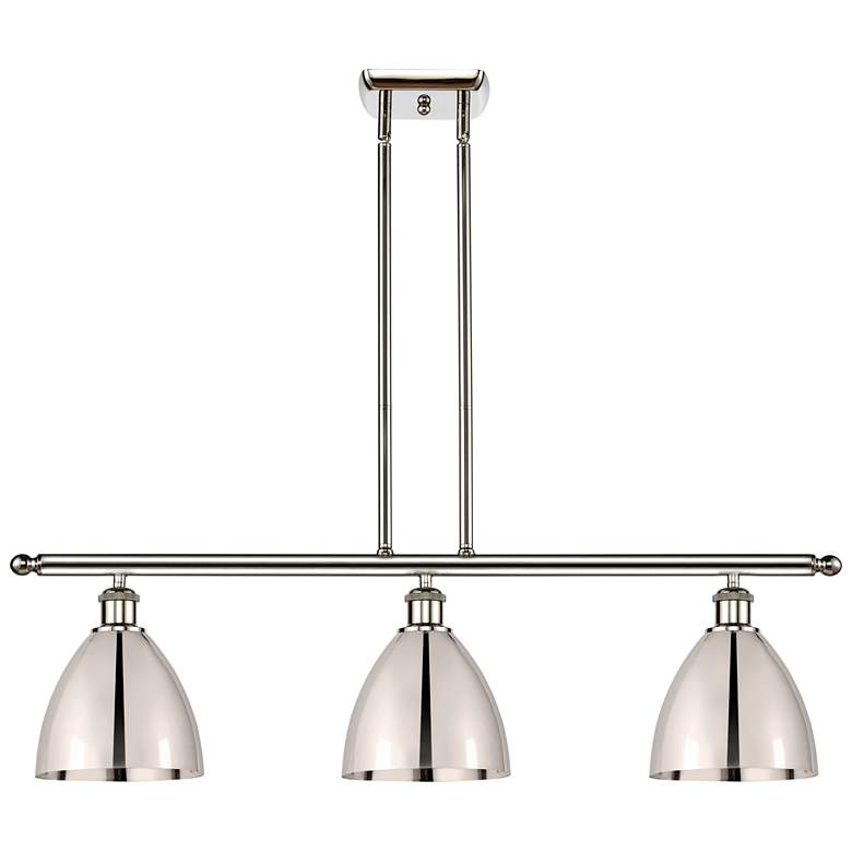 Image 1 Metal Bristol 36"W 3 Light Polished Nickel LED Island Light w/ 7.5&quo