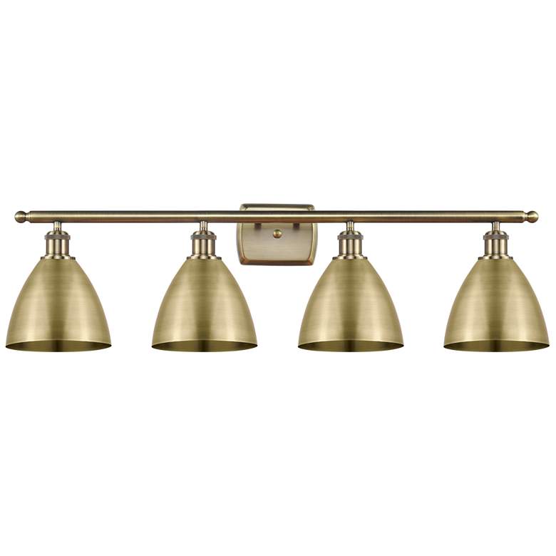 Image 1 Metal Bristol 37.5"W 4 Light Antique Brass Bath Light