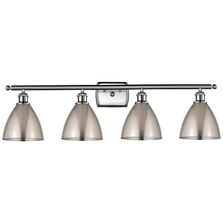 Image 1 Metal Bristol 37.5"W 4 Light Brushed Satin Nickel Bath Light