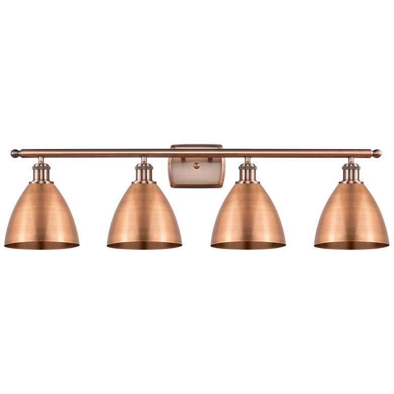 Image 1 Metal Bristol 37.5"W 4 Light Copper Bath Light With Copper Shade