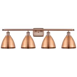 Metal Bristol 37.5&quot;W 4 Light Copper Bath Light With Copper Shade
