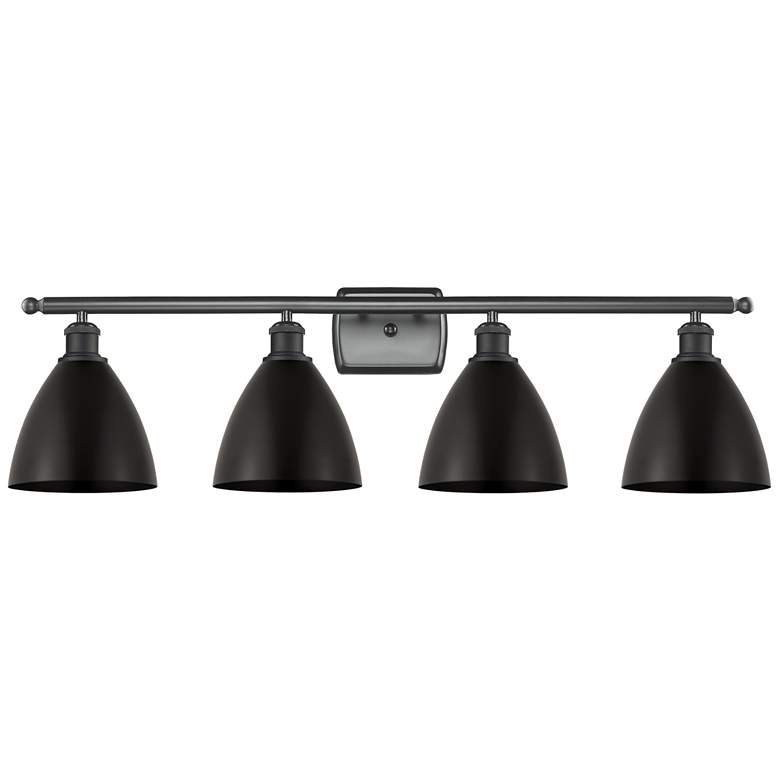 Image 1 Metal Bristol 37.5"W 4 Light Matte Black Bath Vanity Light With Black