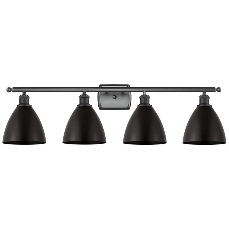 Image 1 Metal Bristol 37.5 inchW 4 Light Matte Black Bath Vanity Light With Black 