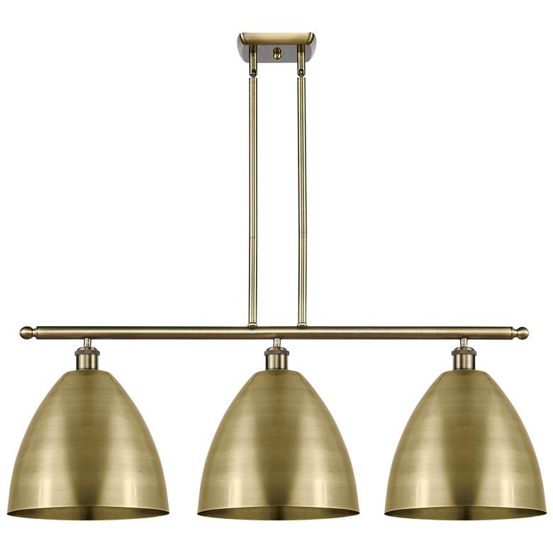 Image 1 Metal Bristol 38.5"W 3 Light Antique Brass Stem LED Island Light