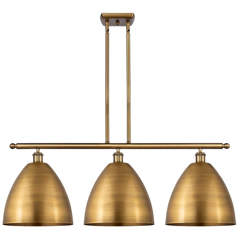 Image 1 Metal Bristol 38.5"W 3 Light Brushed Brass Stem LED Island Light