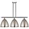 Metal Bristol 38.5"W 3 Light Brushed Satin Nickel Stem LED Island Ligh