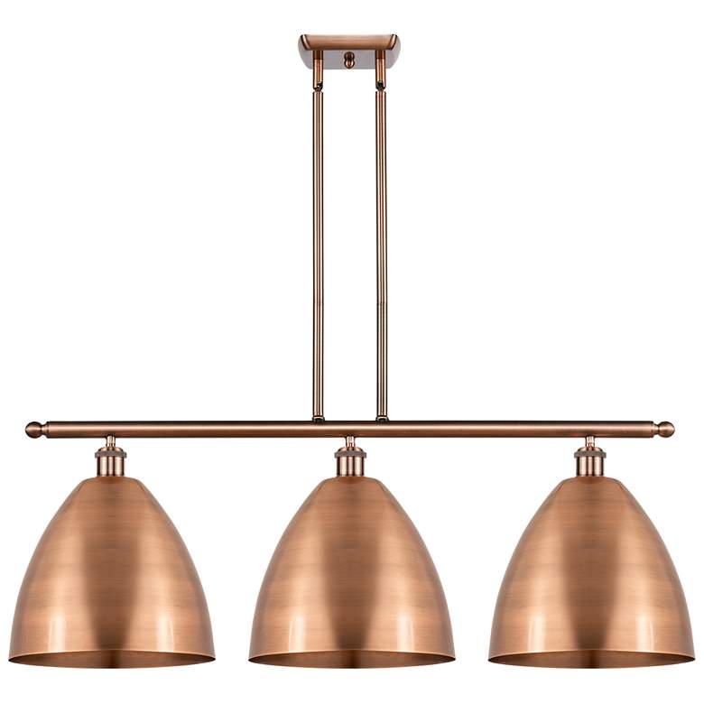 Image 1 Metal Bristol 38.5"W 3 Light Copper Stem LED Island Light w/ Copper Sh