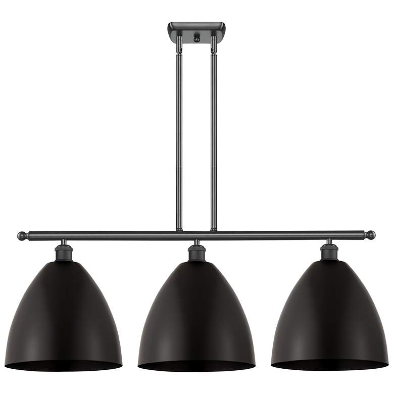 Image 1 Metal Bristol 38.5"W 3 Light Matte Black Stem Island Light w/ Black Sh
