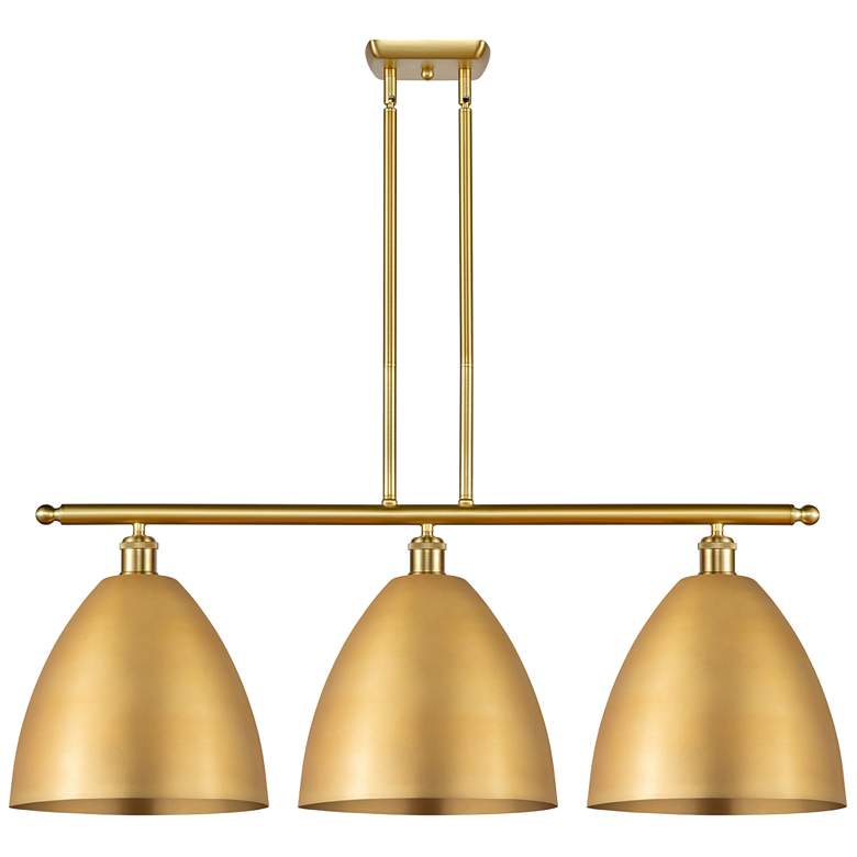 Image 1 Metal Bristol 38.5"W 3 Light Satin Gold Stem LED Island Light