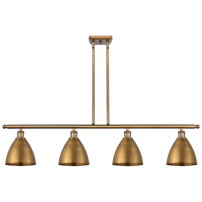 Image 1 Metal Bristol 48"W 4 Light Brushed Brass LED Island Light w/ 7.5"
