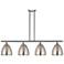 Metal Bristol 48"W 4 Light Brushed Satin Nickel Island Light w/ 9"