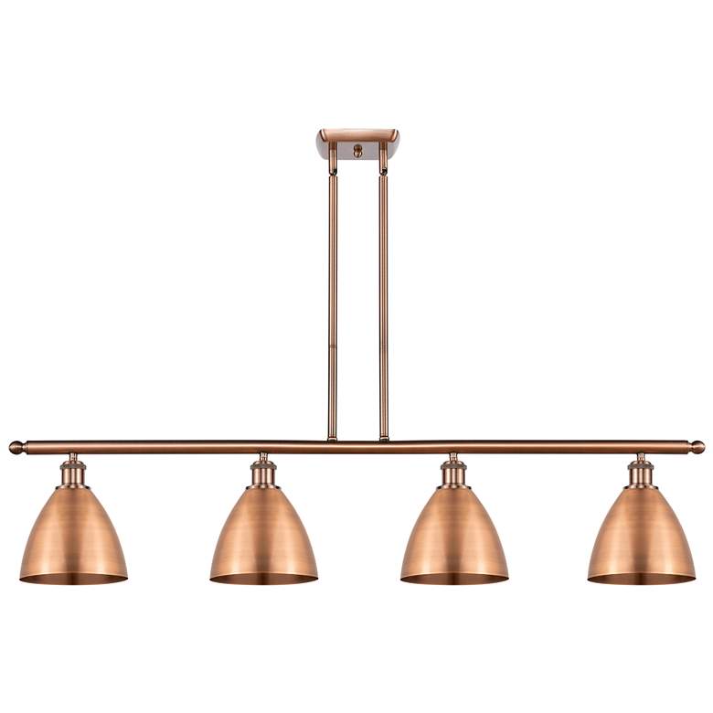 Image 1 Metal Bristol 48"W 4 Light Copper Island Light With 7.5" Shade Co