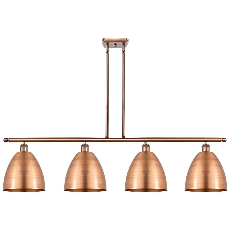 Image 1 Metal Bristol 48"W 4 Light Copper Island Light With 9" Shade Copp