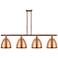 Metal Bristol 48"W 4 Light Copper LED Island Light w/ 9" Shade Co
