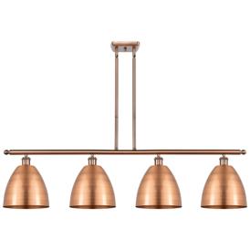 Metal Bristol 48"W 4 Light Copper LED Island Light w/ 9" Shade Co Metal Bristol 48"W 4 Light Copper LED Island Light w/ 9" Shade Co