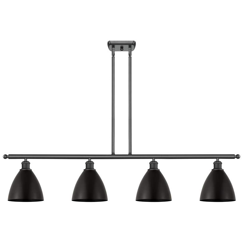 Image 1 Metal Bristol 48"W 4 Light Matte Black LED Island Light w/ 7.5" B