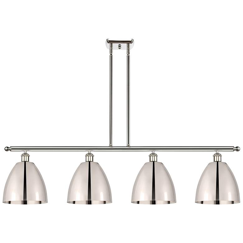 Image 1 Metal Bristol 48"W 4 Light Polished Nickel Island Light w/ 9" Sha