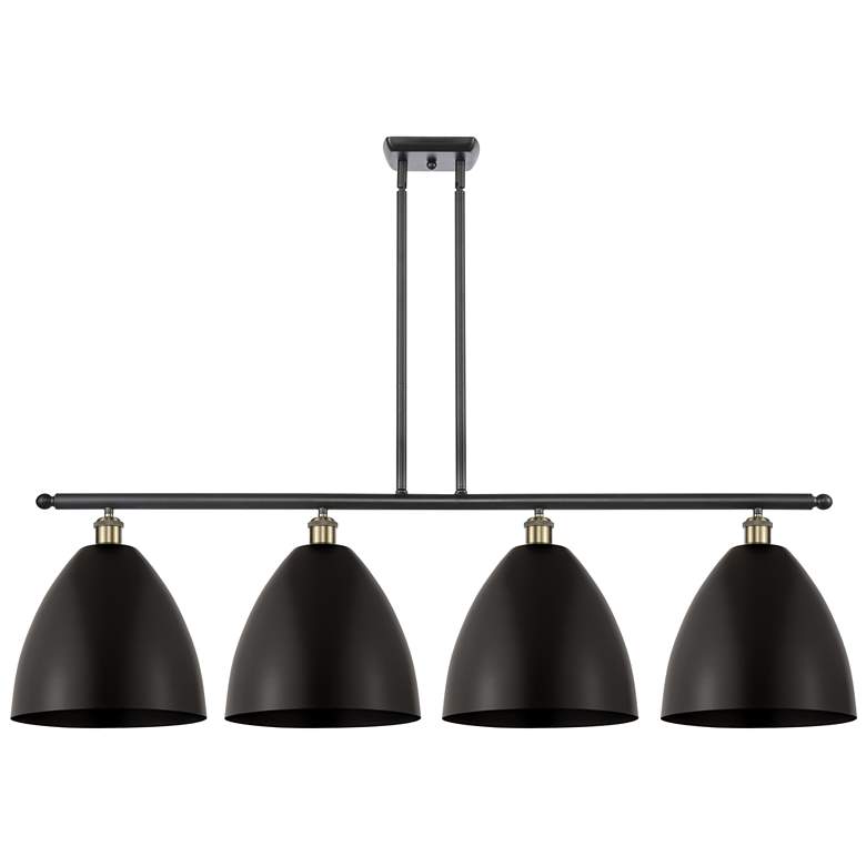 Image 1 Metal Bristol 50.25"W 4 Light Black Brass Stem LED Island Light
