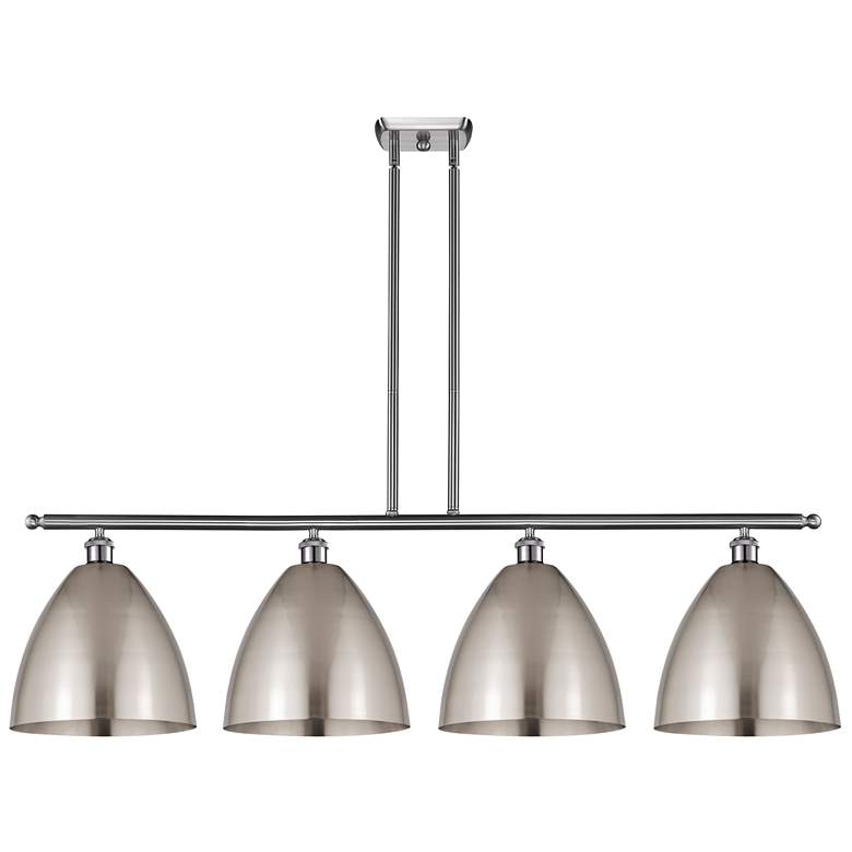Image 1 Metal Bristol 50.25"W 4 Light Brushed Satin Nickel Stem LED Island Lig