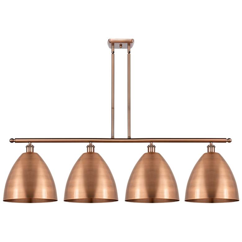 Image 1 Metal Bristol 50.25"W 4 Light Copper Stem LED Island Light w/ Copper S