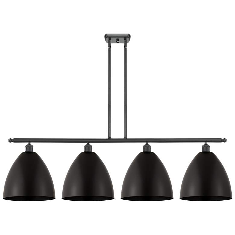 Image 1 Metal Bristol 50.25"W 4 Light Matte Black Stem Island Light w/ Black S