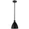 Metal Bristol 7.5" Wide Matte Black LED Pendant With Matte Black Shade