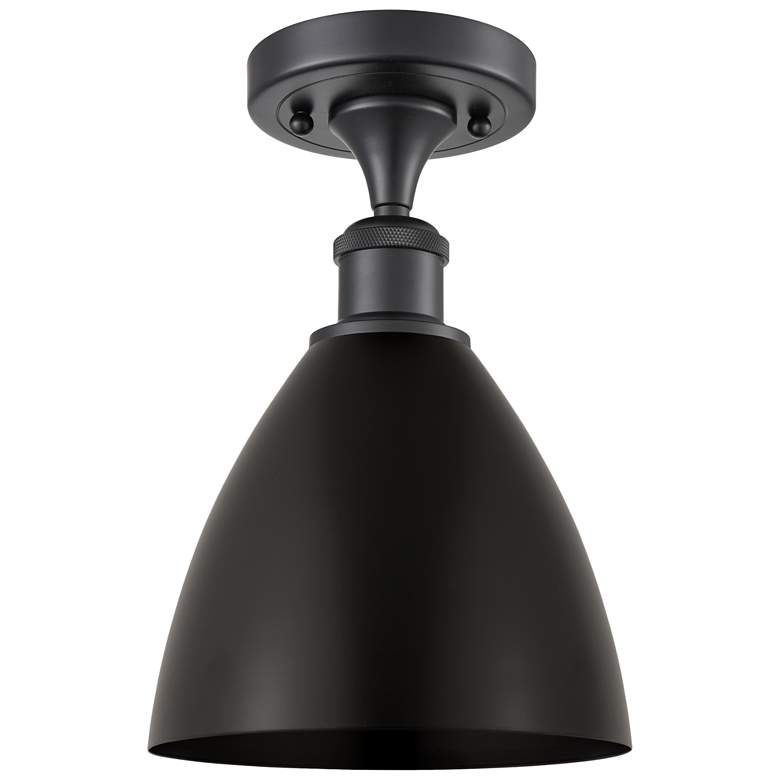 Image 1 Metal Bristol 7.5" Wide Matte Black Semi.Flush Mount With Matte Black